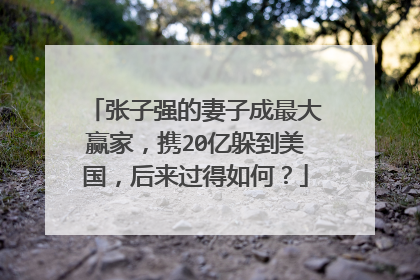 张子强的妻子成最大赢家，携20亿躲到美国，后来过得如何？