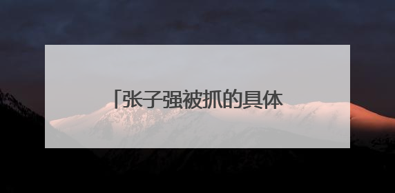 张子强被抓的具体过程是怎样的?