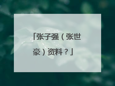 张子强(张世豪)资料?
