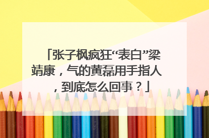 张子枫疯狂“表白”梁靖康,气的黄磊用手指人,到底怎么回事?