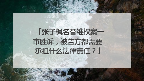张子枫名誉维权案一审胜诉，被告方都需要承担什么法律责任？