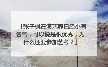 张子枫在演艺界已经小有名气,可以说是很优秀,为什么还要参加艺考?