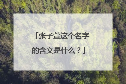 张子萱这个名字的含义是什么？