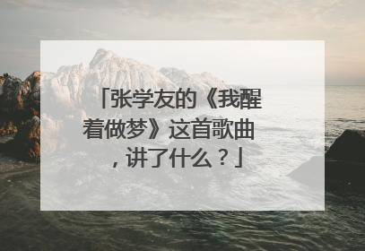 张学友的《我醒着做梦》这首歌曲,讲了什么?