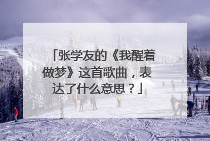 张学友的《我醒着做梦》这首歌曲，表达了什么意思？