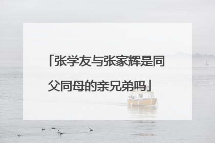 张学友与张家辉是同父同母的亲兄弟吗