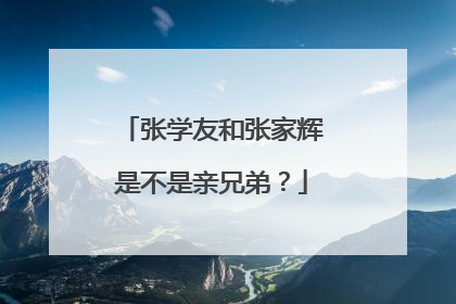 张学友和张家辉是不是亲兄弟?