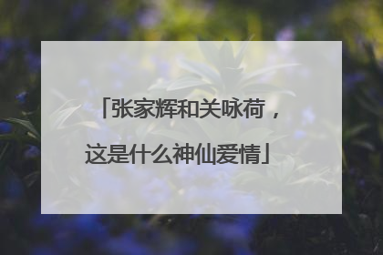 张家辉和关咏荷，这是什么神仙爱情