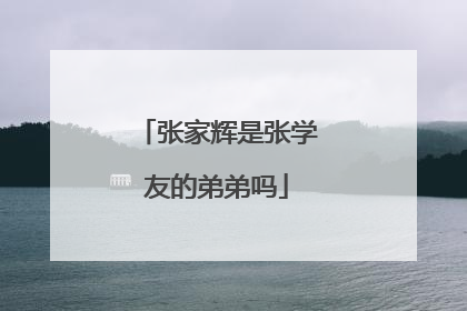 张家辉是张学友的弟弟吗