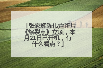 张家辉陈伟霆新片《爆裂点》立项,本月21日已开机,有什么看点?