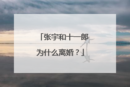 张宇和十一郎为什么离婚？