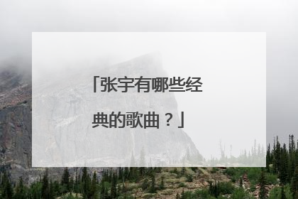 张宇有哪些经典的歌曲？
