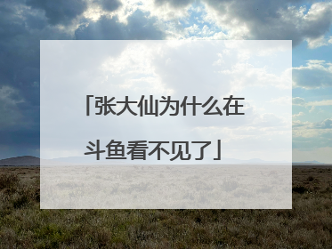 张大仙为什么在斗鱼看不见了