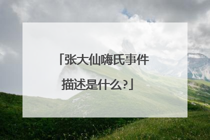 张大仙嗨氏事件描述是什么?