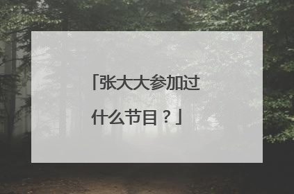 张大大参加过什么节目？