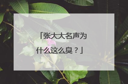 张大大名声为什么这么臭？