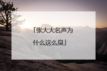 张大大名声为什么这么臭