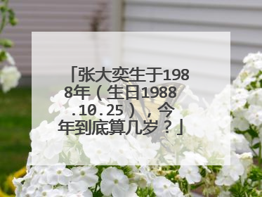 张大奕生于1988年（生日1988.10.25），今年到底算几岁？