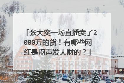 张大奕一场直播卖了2000万的货！有哪些网红是闷声发大财的？