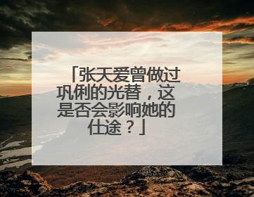 张天爱曾做过巩俐的光替,这是否会影响她的仕途?