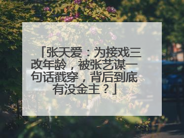 张天爱：为接戏三改年龄，被张艺谋一句话戳穿，背后到底有没金主？