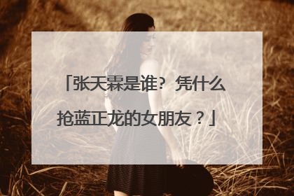 张天霖是谁? 凭什么抢蓝正龙的女朋友？
