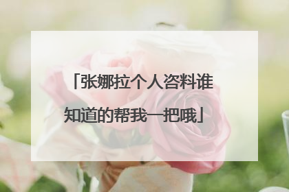 张娜拉个人咨料谁知道的帮我一把哦