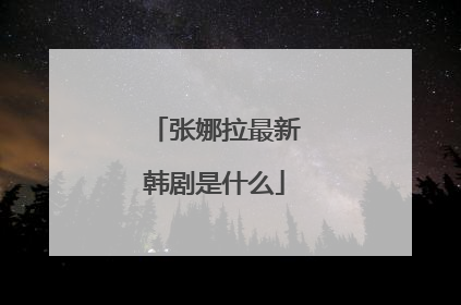 张娜拉最新韩剧是什么