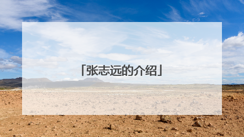 张志远的介绍