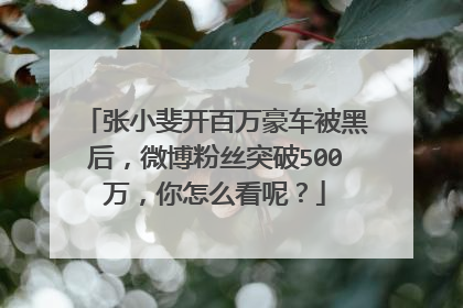 张小斐开百万豪车被黑后，微博粉丝突破500万，你怎么看呢？