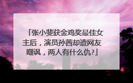 张小斐获金鸡奖最佳女主后，演员孙茜却遭网友嘲讽，两人有什么仇?
