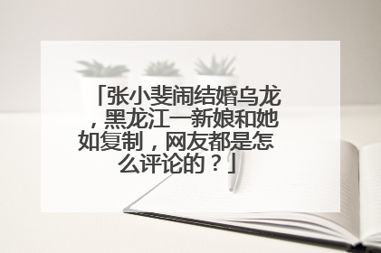 张小斐闹结婚乌龙,黑龙江一新娘和她如复制,网友都是怎么评论的?