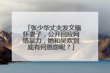 张少华丈夫发文缅怀妻子,公开回应网络暴力,她和吴欢到底有何恩怨呢?