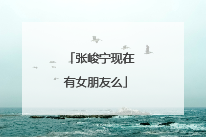 张峻宁现在有女朋友么