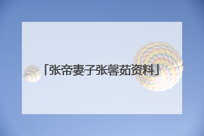 张帝妻子张馨茹资料