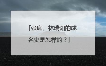 张庭、林瑞阳的成名史是怎样的？