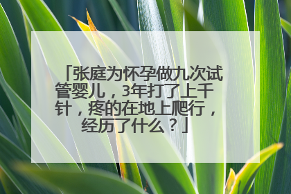 张庭为怀孕做九次试管婴儿,3年打了上千针,疼的在地上爬行,经历了什么?