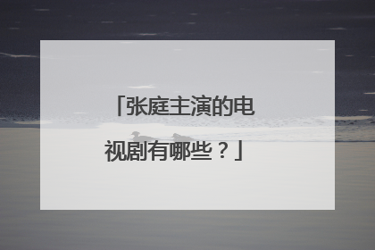 张庭主演的电视剧有哪些?