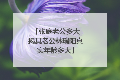 张庭老公多大 揭其老公林瑞阳真实年龄多大