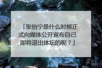 张怡宁是什么时候正式向媒体公开宣布自己即将退出体坛的呢？