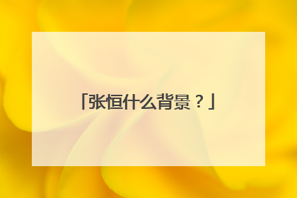 张恒什么背景？