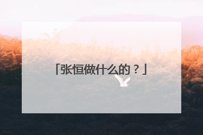 张恒做什么的?