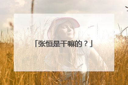 张恒是干嘛的？