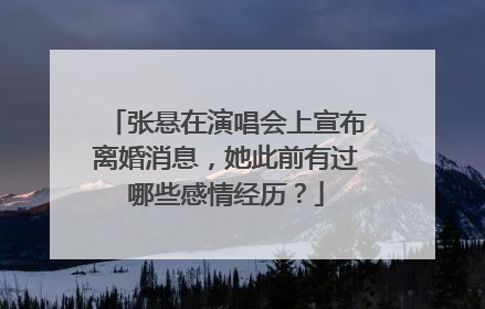 张悬在演唱会上宣布离婚消息,她此前有过哪些感情经历?