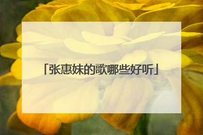 张惠妹的歌哪些好听