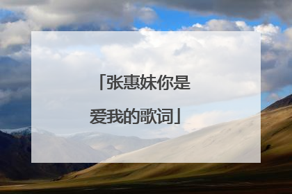 张惠妹你是爱我的歌词
