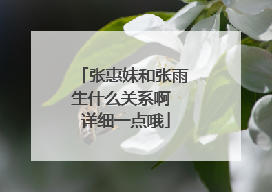 张惠妹和张雨生什么关系啊 详细一点哦