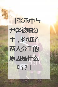 张承中与尹馨被曝分手,你知道两人分手的原因是什么吗?