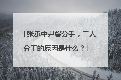 张承中尹馨分手，二人分手的原因是什么？