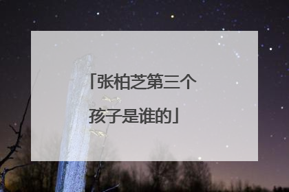 张柏芝第三个孩子是谁的
